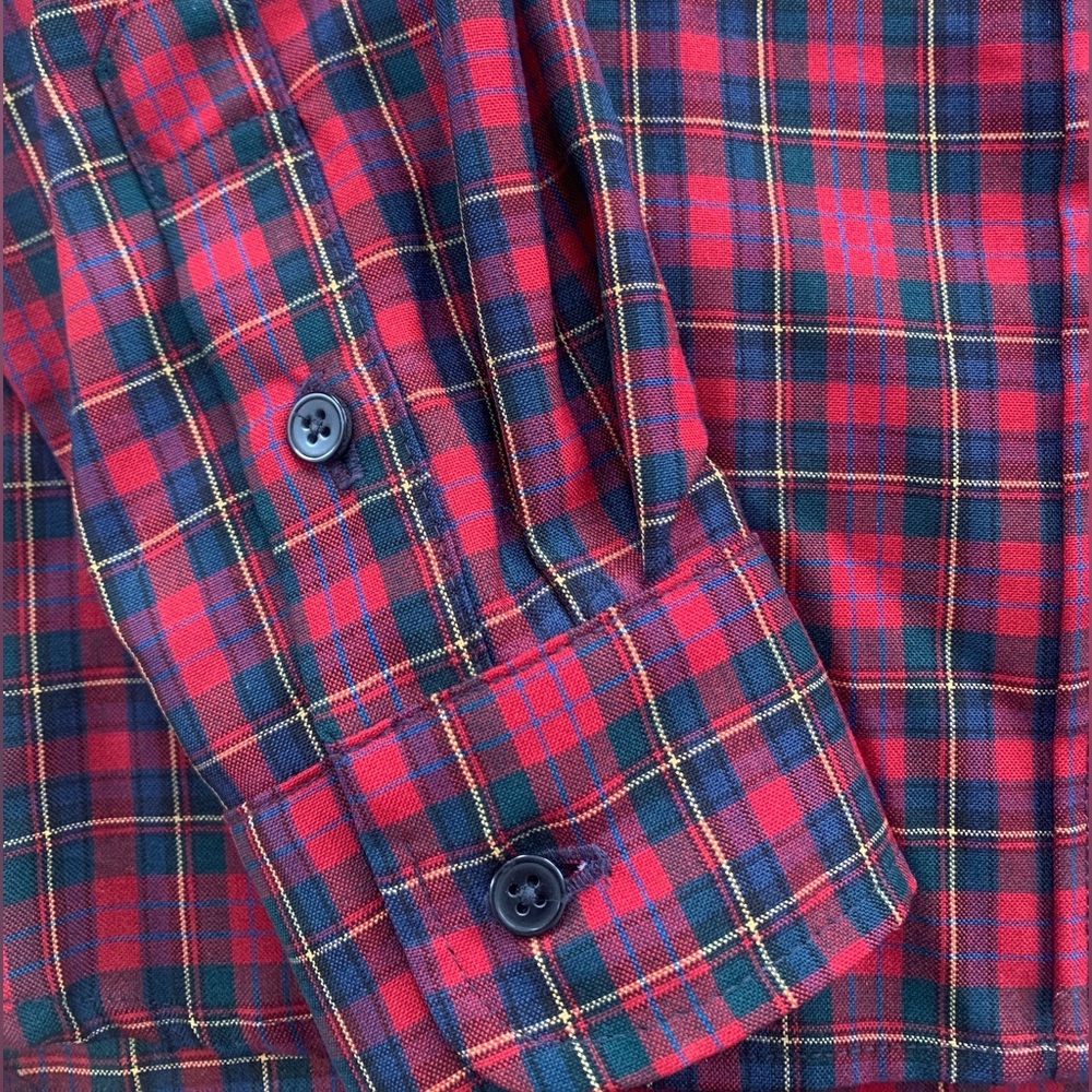 Pendleton Women’s 100% Virgin Wool Plaid Button Up Shirt Red Tartan Size L - Picture 3 of 7